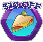$10 Off Food Icon