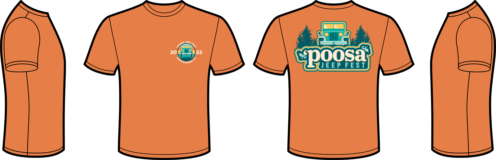 Poosa Jeep T-shirt V1 Orange