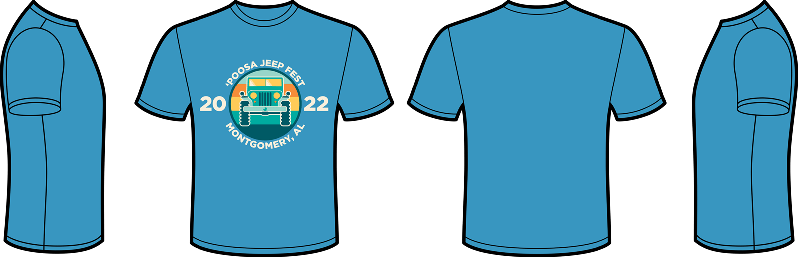 Poosa Jeep T-shirt V2 Aqua